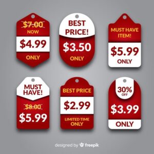 Free Vector _ Flat price label collection